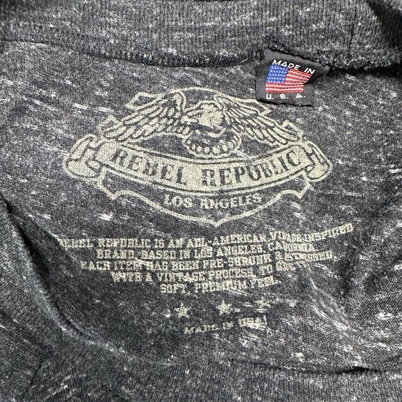 Rebel‎ Republic BORN TO REBEL Long Sleeve Gray Sweat Top Womens M USA Rock Biker - Picture 5 of 9